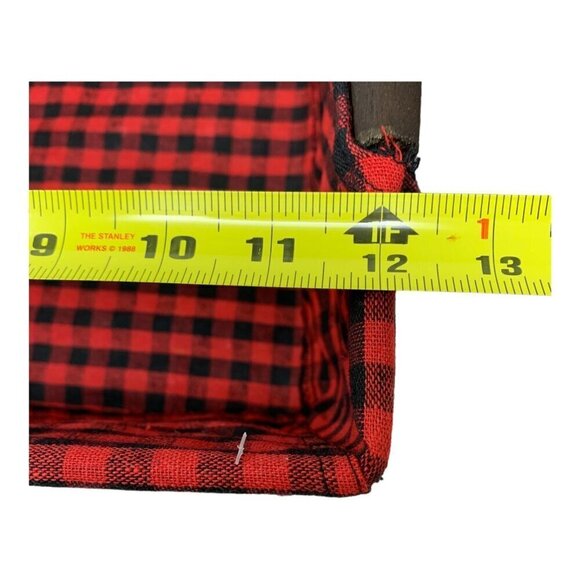Rae Dunn Christmas Holiday Basket Set Home Gift Caddy Snacks Organize Red Check - Picture 5 of 10